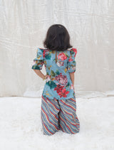 Blue Printed Kurti with Plazo