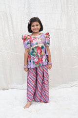 Purple Printed Kurti with Plazo
