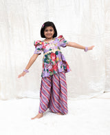 Purple Printed Kurti with Plazo
