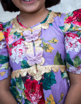 Purple Printed Kurti with Plazo