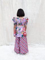 Purple Printed Kurti with Plazo