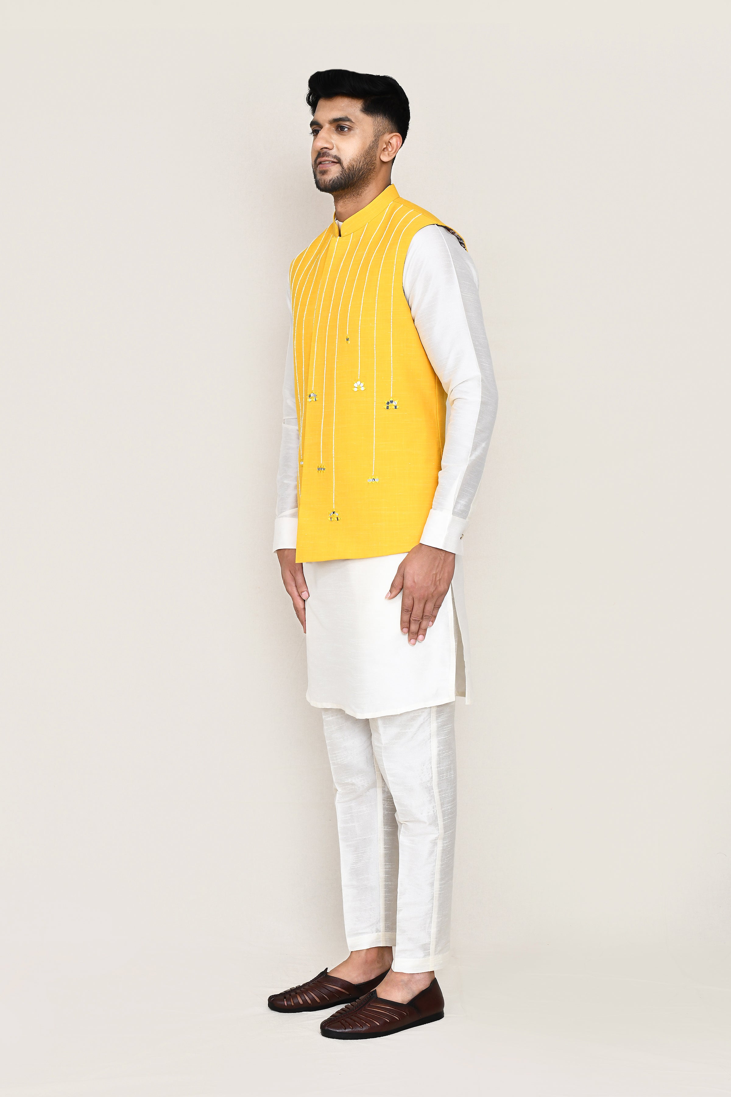 kurta, jacket with straight fit pant