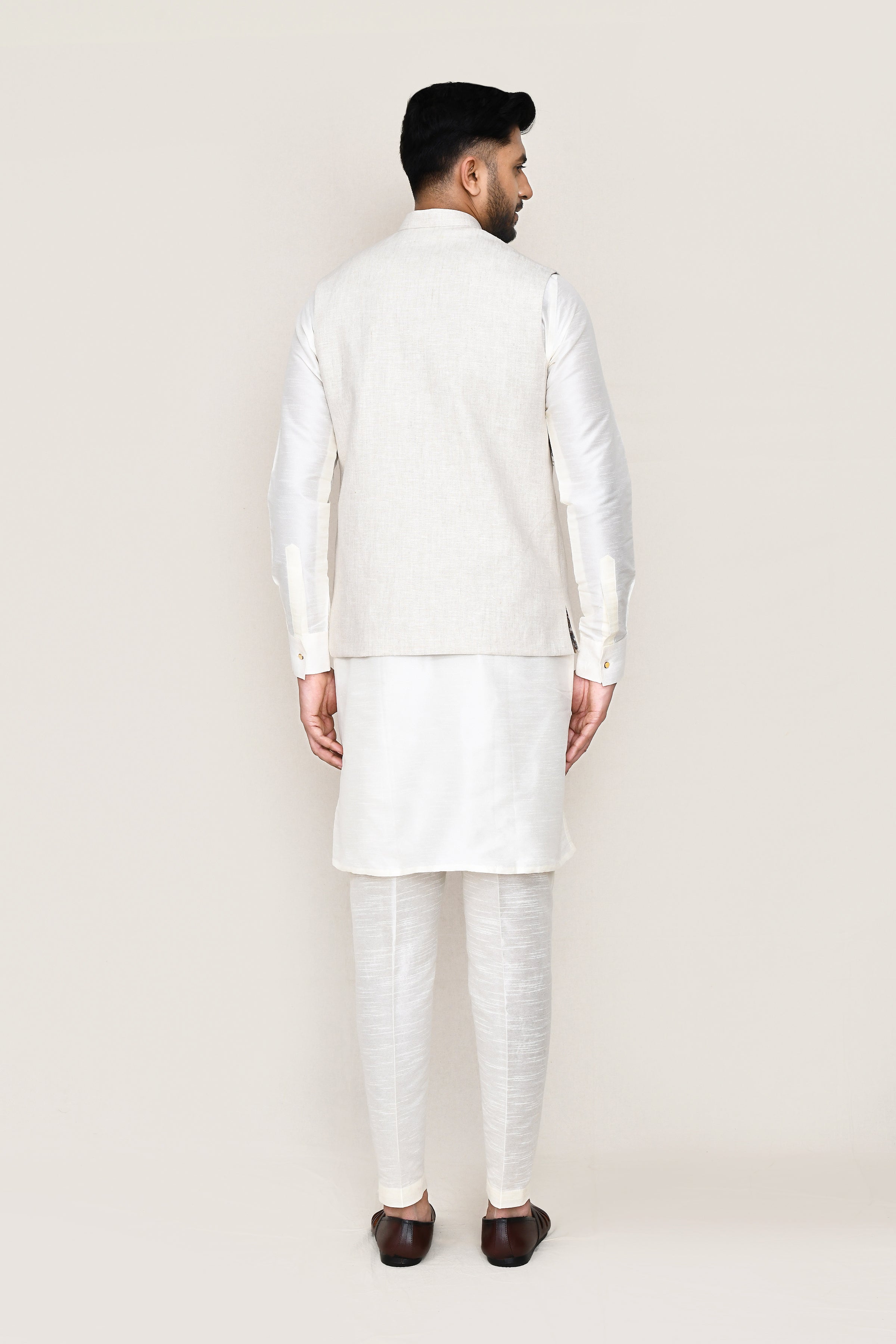 kurta, jacket with straight fit pant