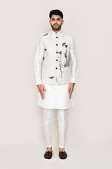 kurta, jacket with straight fit pant
