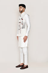 kurta, jacket with straight fit pant