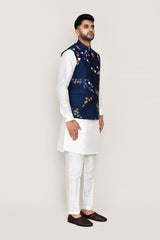 kurta, jacket with straight fit pant