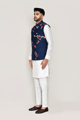 kurta, jacket with straight fit pant