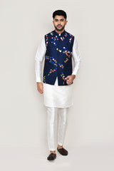 kurta, jacket with straight fit pant
