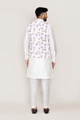 kurta, jacket with straight fit pant