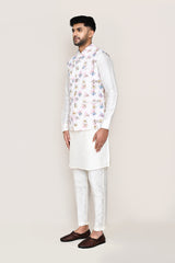kurta, jacket with straight fit pant