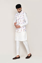 kurta, jacket with straight fit pant