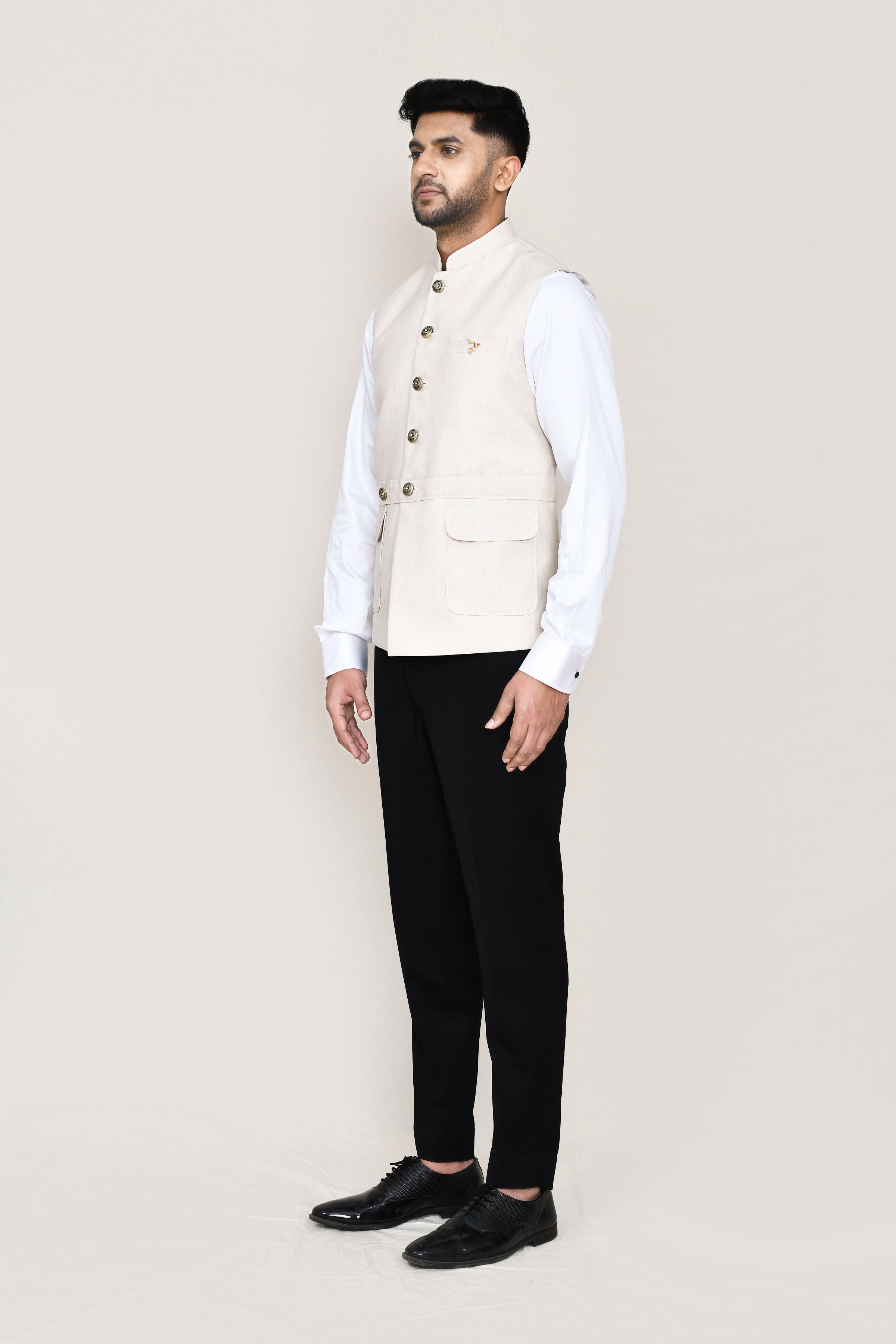 kurta, jacket with straight fit pant