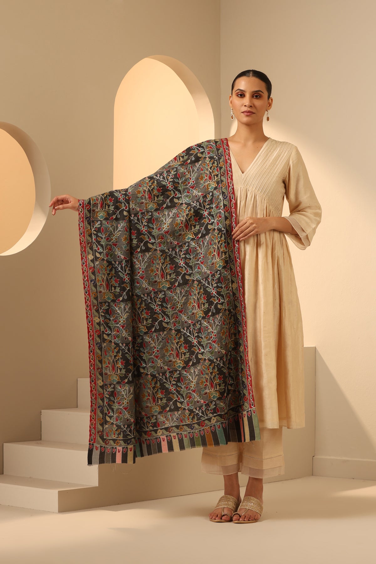 Bhranti Black Cashmere Stole