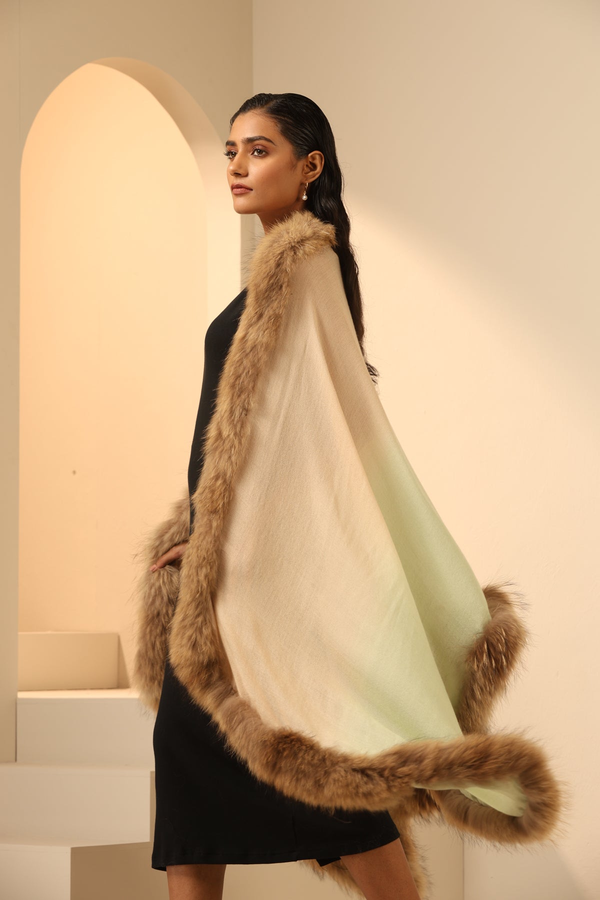 Cassia Cashmere Fur Stole