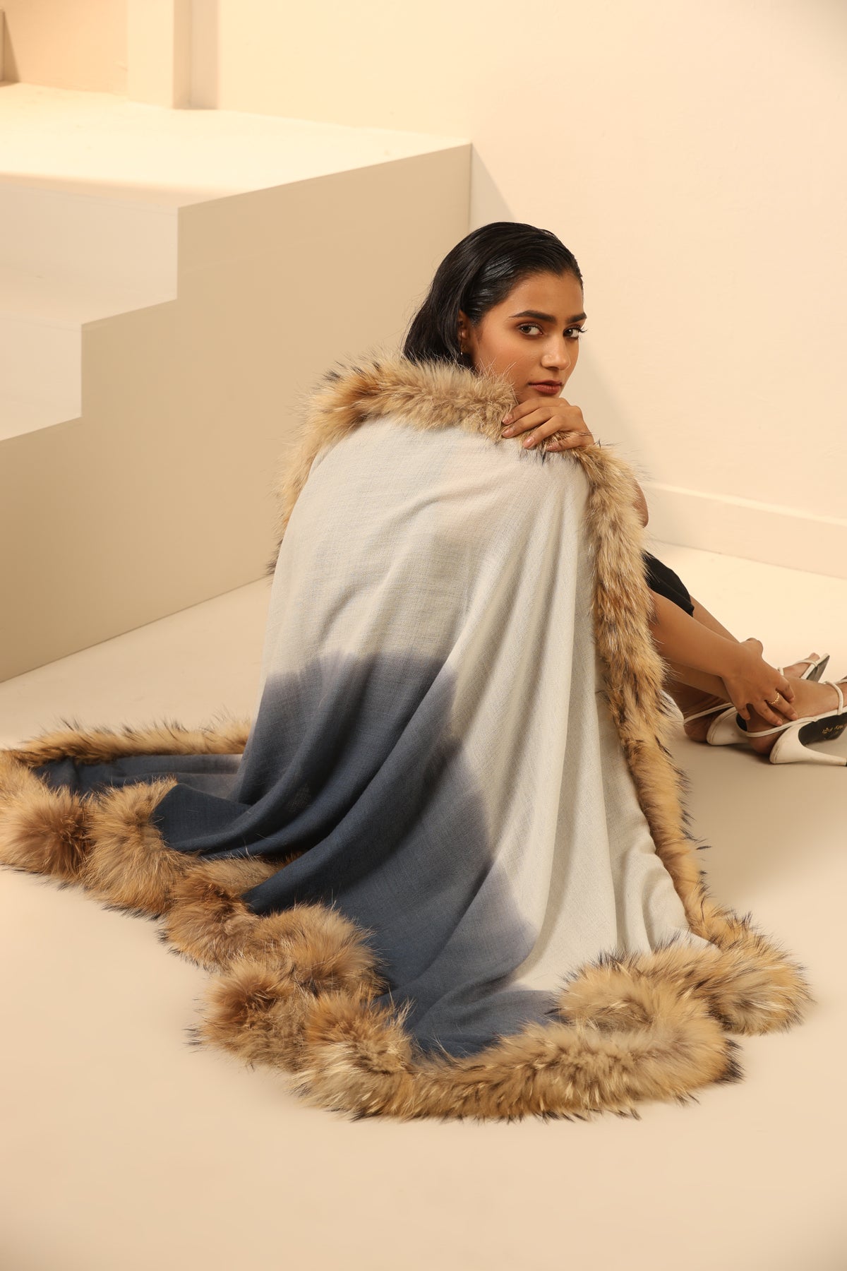 Nyla Cashmere Fur Stole