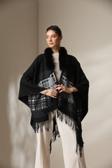 Dusala Noir Grace Vegan Fur Cape