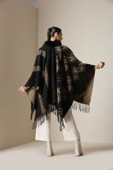 Dusala Midnight Bloom Vegan Fur Cape