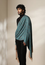 Dusala Teal Royale Pashmina blend Stole
