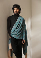 Dusala Teal Royale Pashmina blend Stole