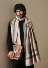 Dusala Sand Noir pashmina silk shawl