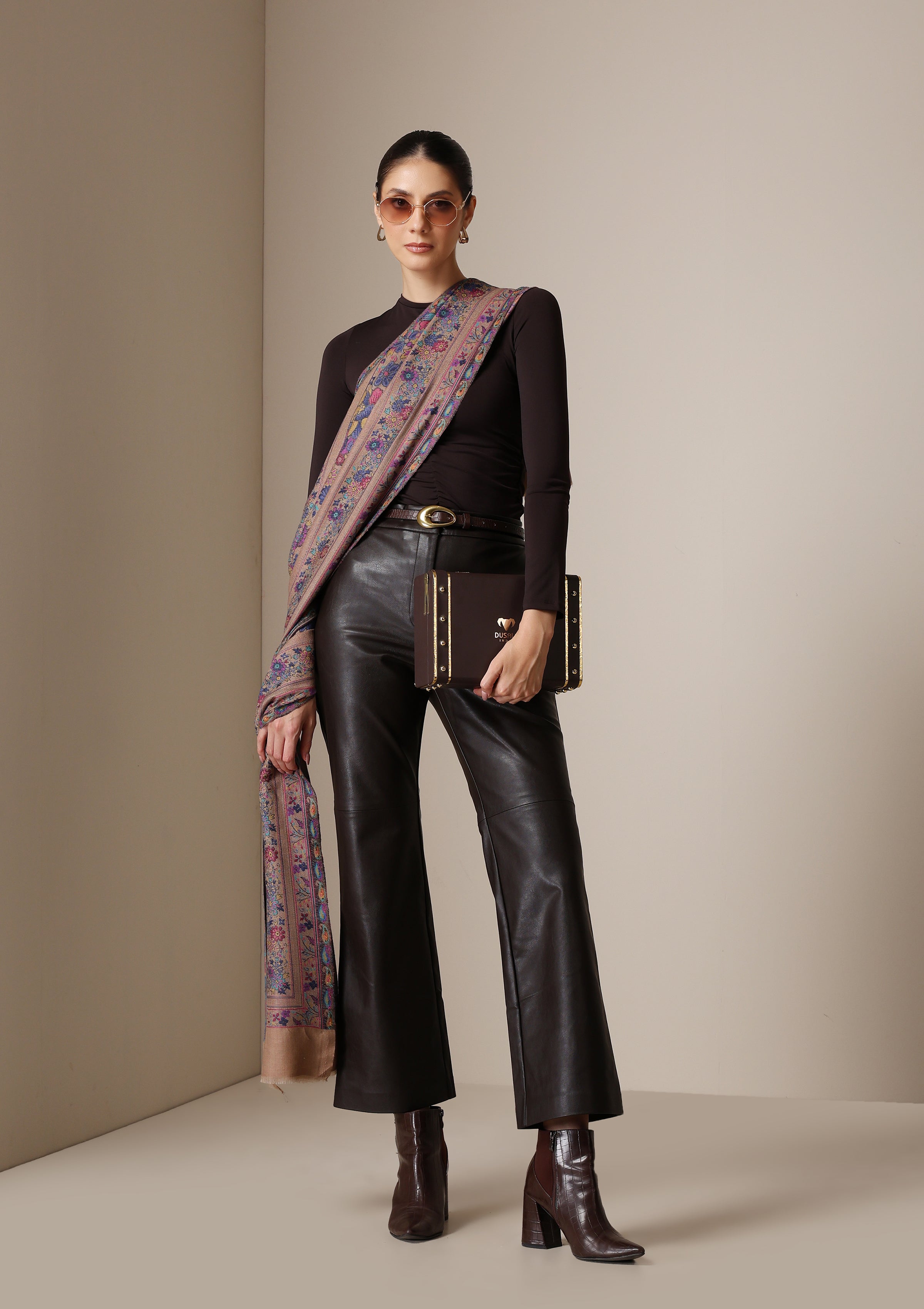 Dusala Vintage Bloom Fine Wool stole