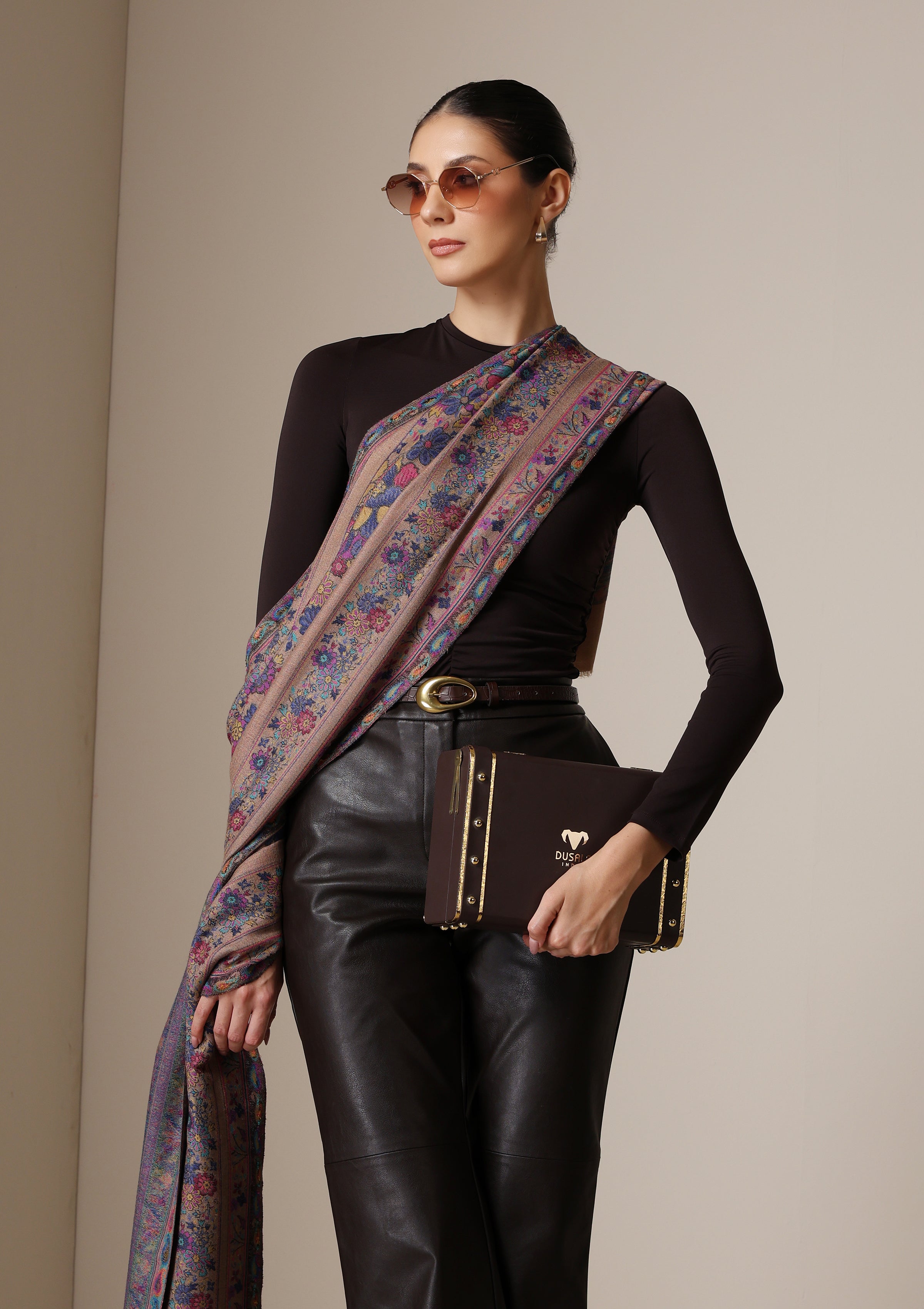 Dusala Vintage Bloom Fine Wool stole