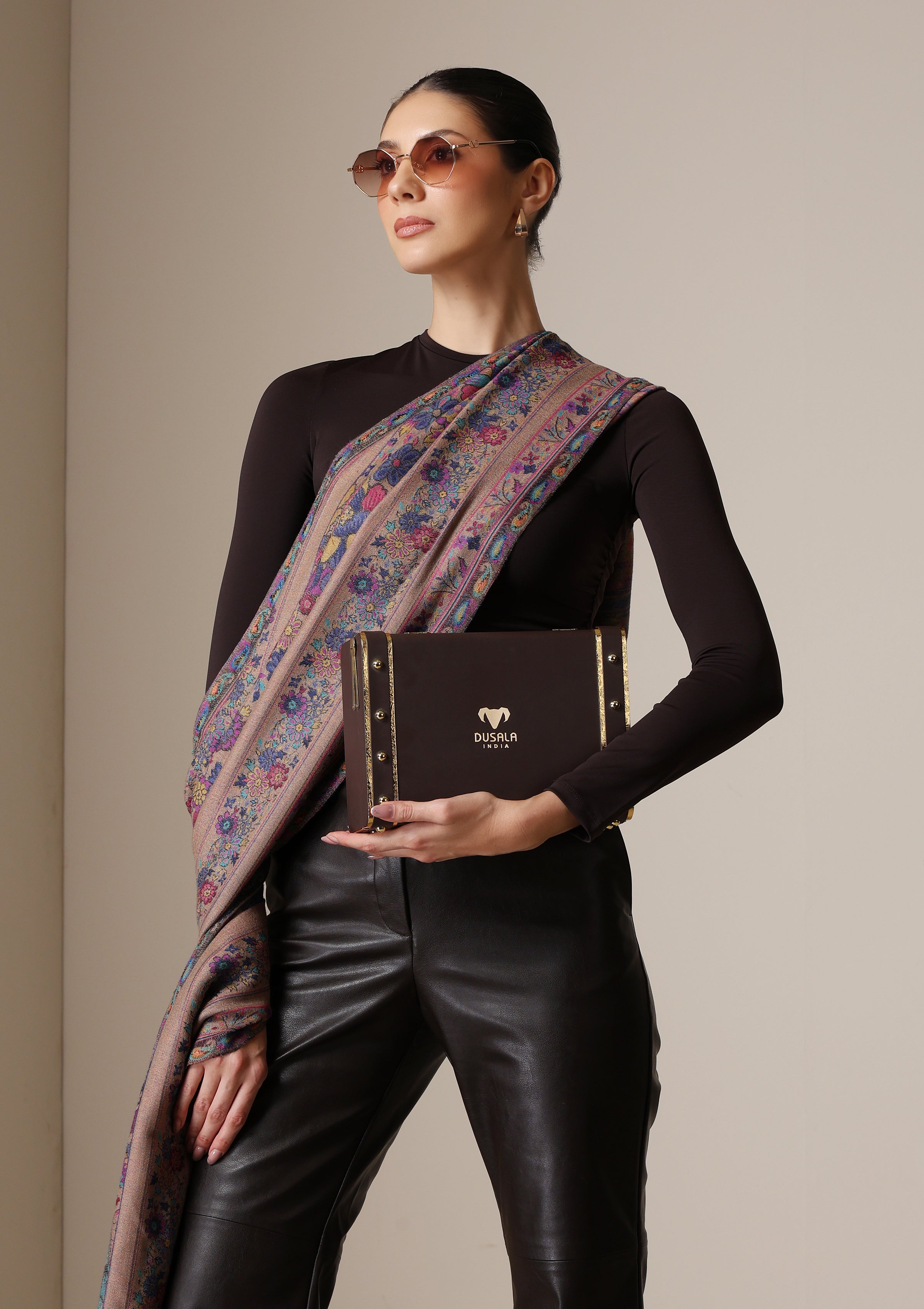 Dusala Vintage Bloom Fine Wool stole