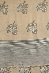 Pashmina blend woven floral in geometrical pattern