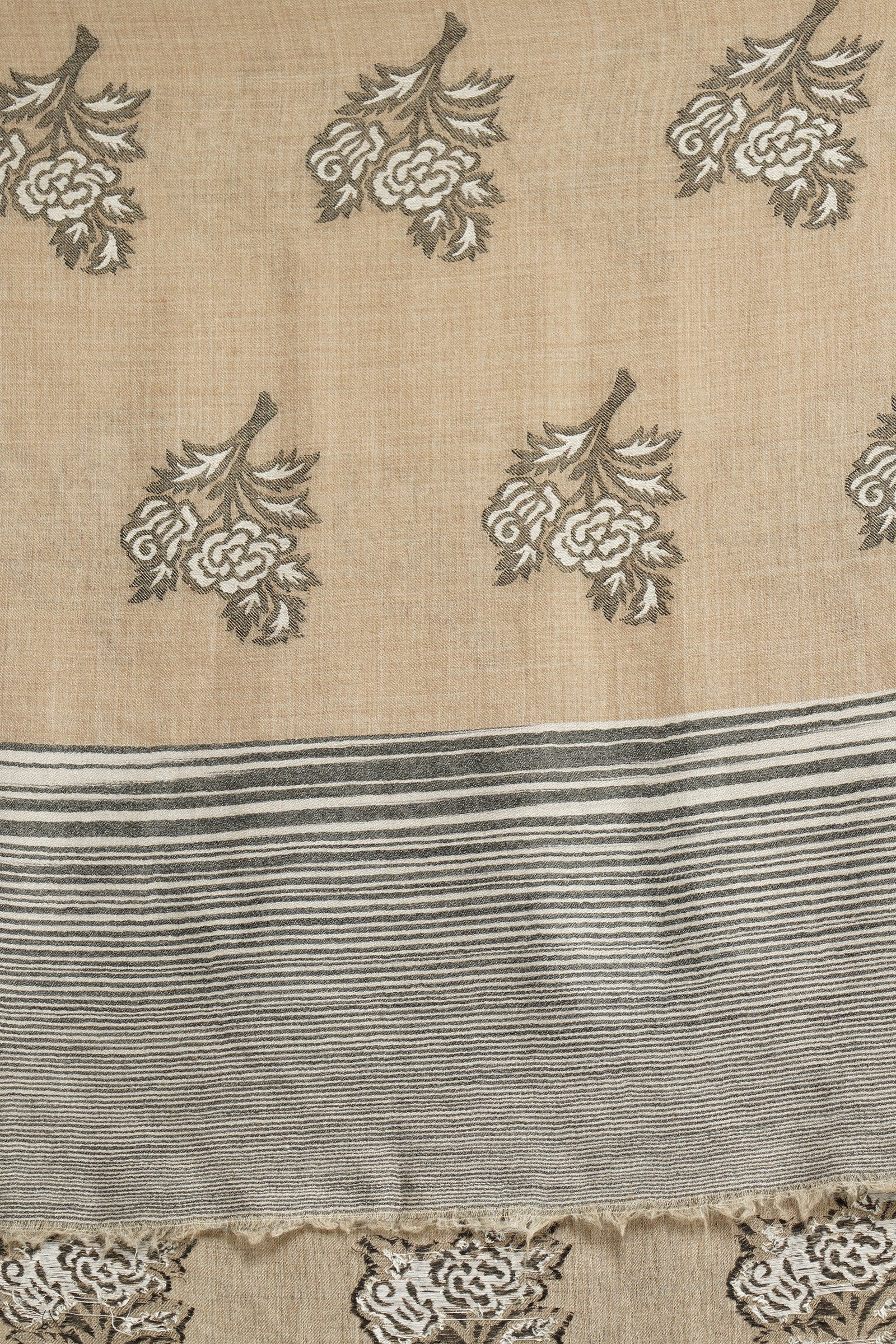 Pashmina blend woven floral in geometrical pattern