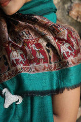 Handwoven Cashmere Fine Wool Aari Work Stole