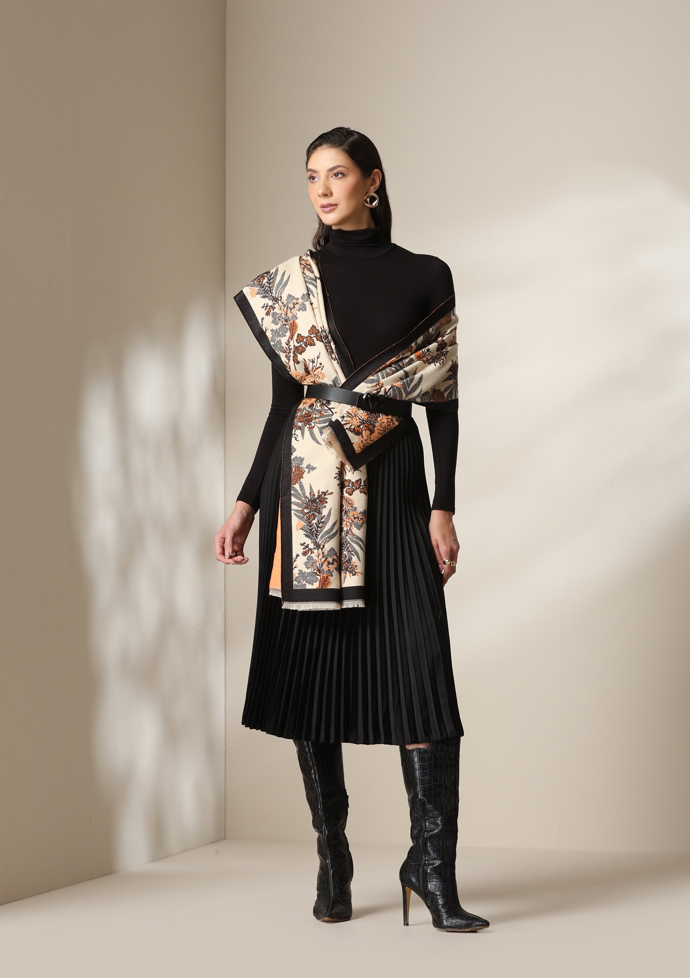 Autumn Bloom Thick vegan cashmere Stoles
