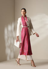 Fuschia woven kani floral stole
