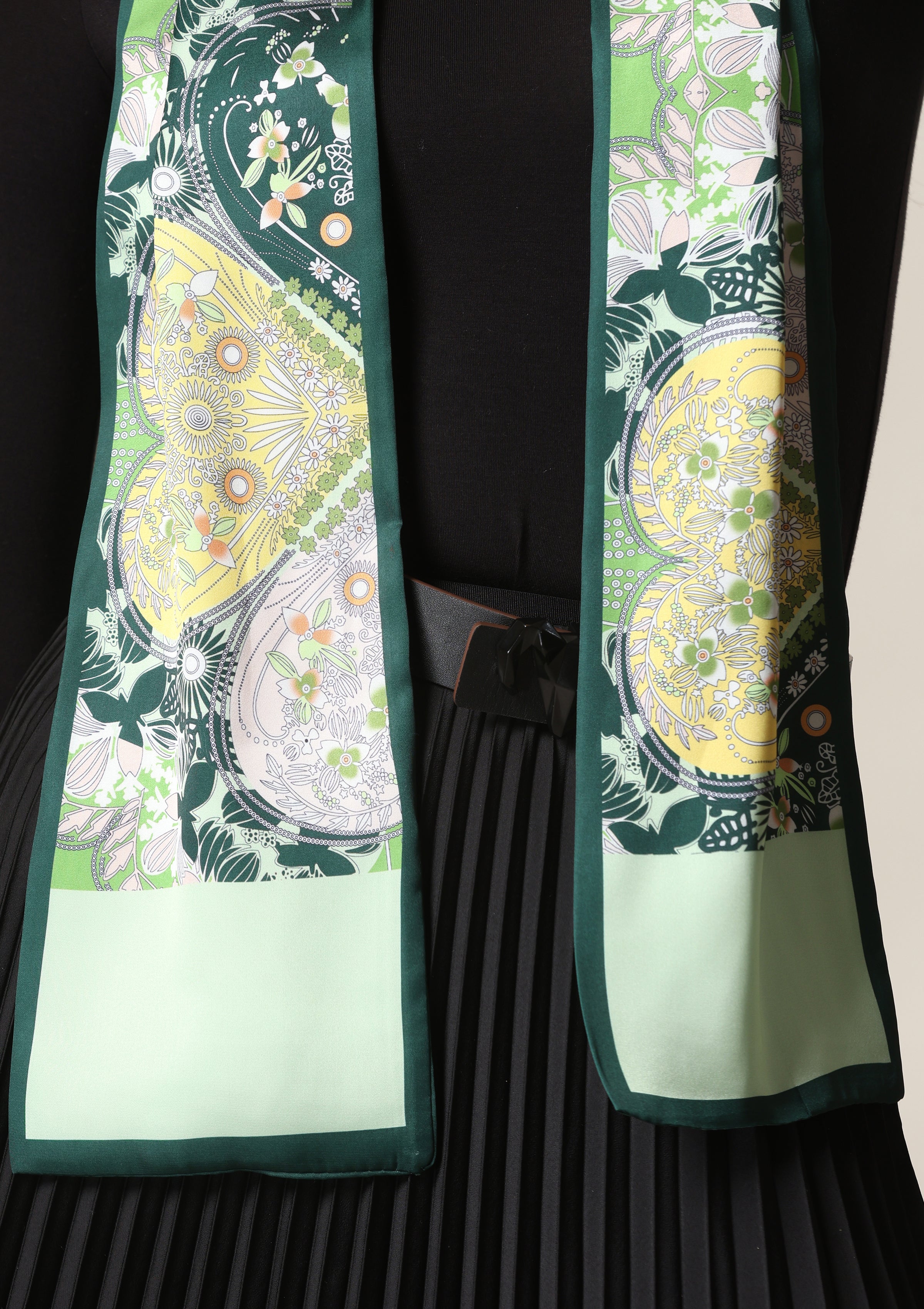 Dusala Emerald Flora Silk Scarf set