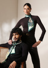 Dusala Emerald Flora Silk Scarf set