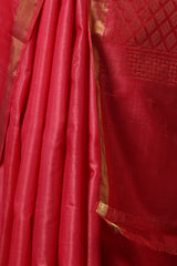 Orchid Handwoven Peach Kosa Silk Mark Saree