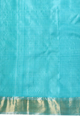 Peony Handwoven Blue Kosa Silk Mark saree