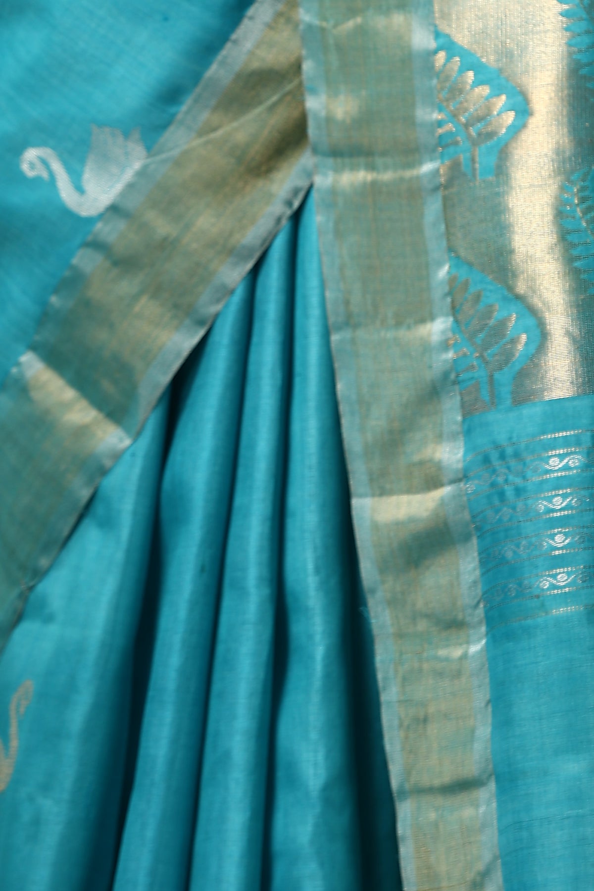 Peony Handwoven Blue Kosa Silk Mark saree