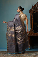 Tulip Handwoven Grey Kosa Silk Mark Saree