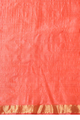 Violet Handwoven Red Kosa Silk Mark Saree