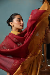 Gardenia Handwoven Mustard Kosa Silk Mark Saree