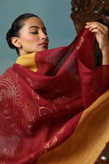 Gardenia Handwoven Mustard Kosa Silk Mark Saree