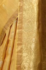 Marigold Handwoven Gold Kosa Silk Mark Saree