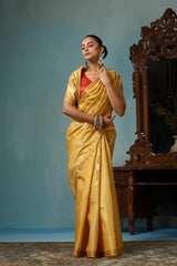 Marigold Handwoven Gold Kosa Silk Mark Saree