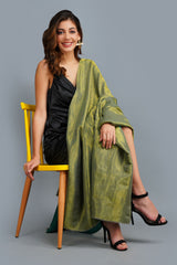 Handwoven Green Zari Pashmina Shawl