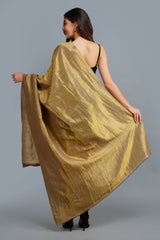 Golden Beige Reversible Handwoven Zari Shawl