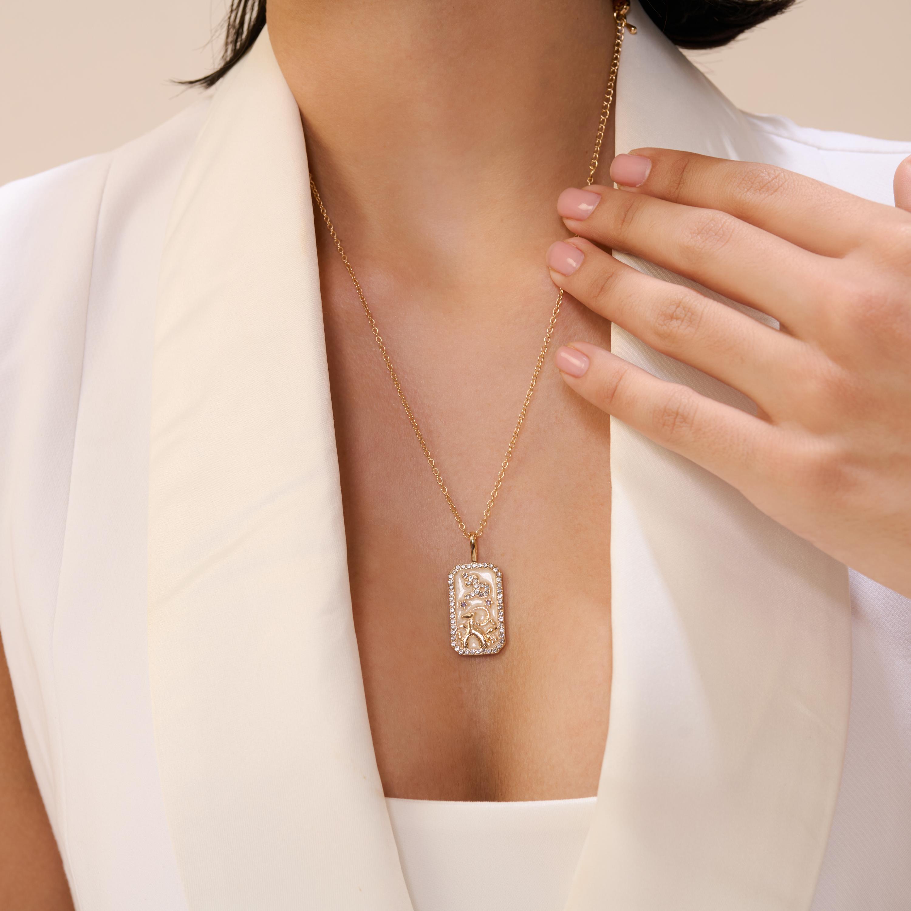 Capricorn Zodiac Pendant | 18K Gold-Plated Necklace