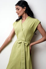 Rihana-olive-Flame Midi Dress