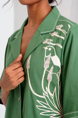 Embroidered Shirt Dress
