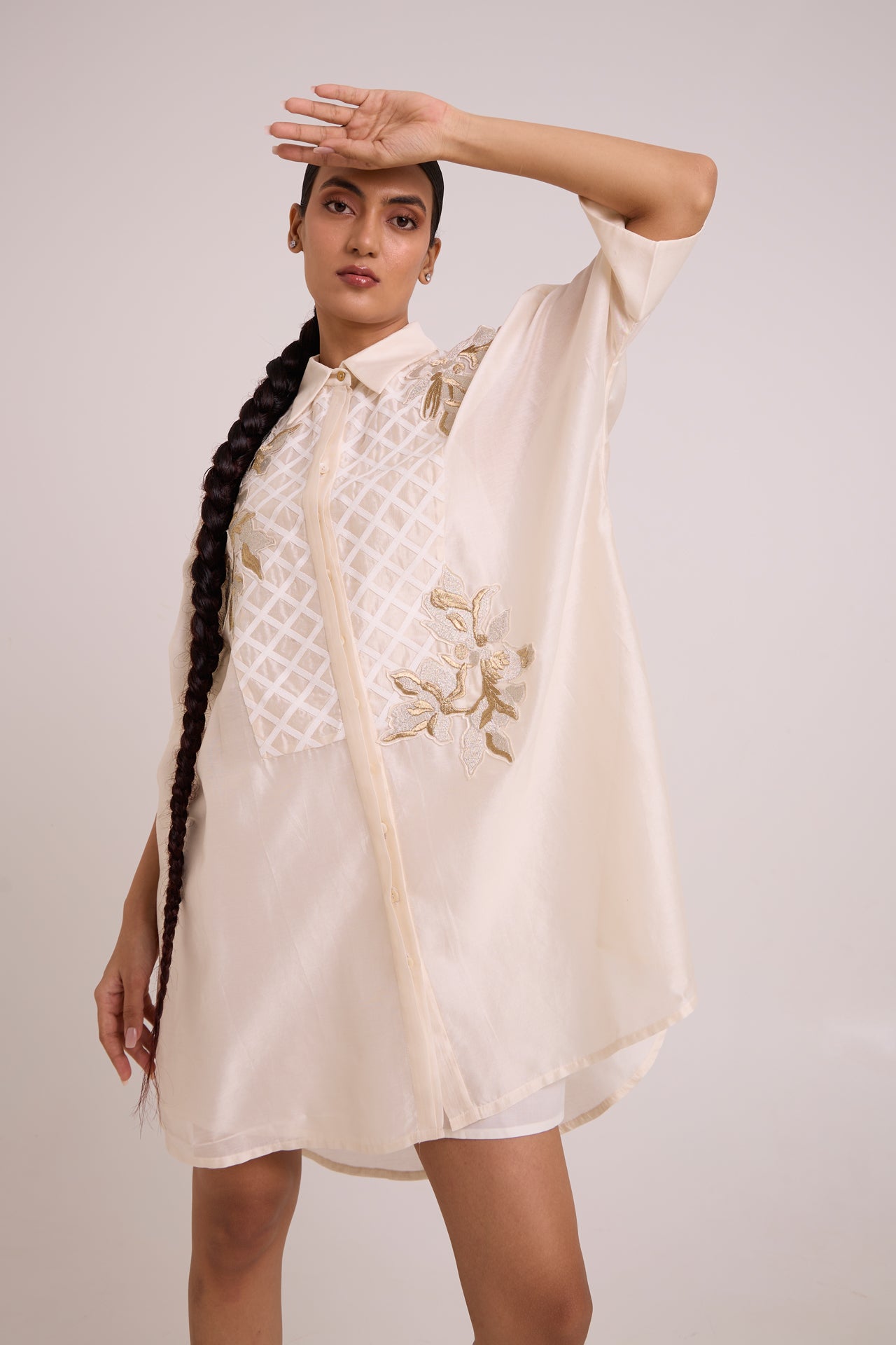 Mimi - Ivory Framed Shirt Dress