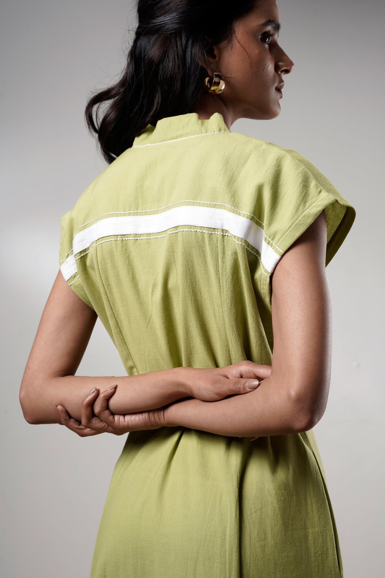 Rihana-olive-Flame Midi Dress